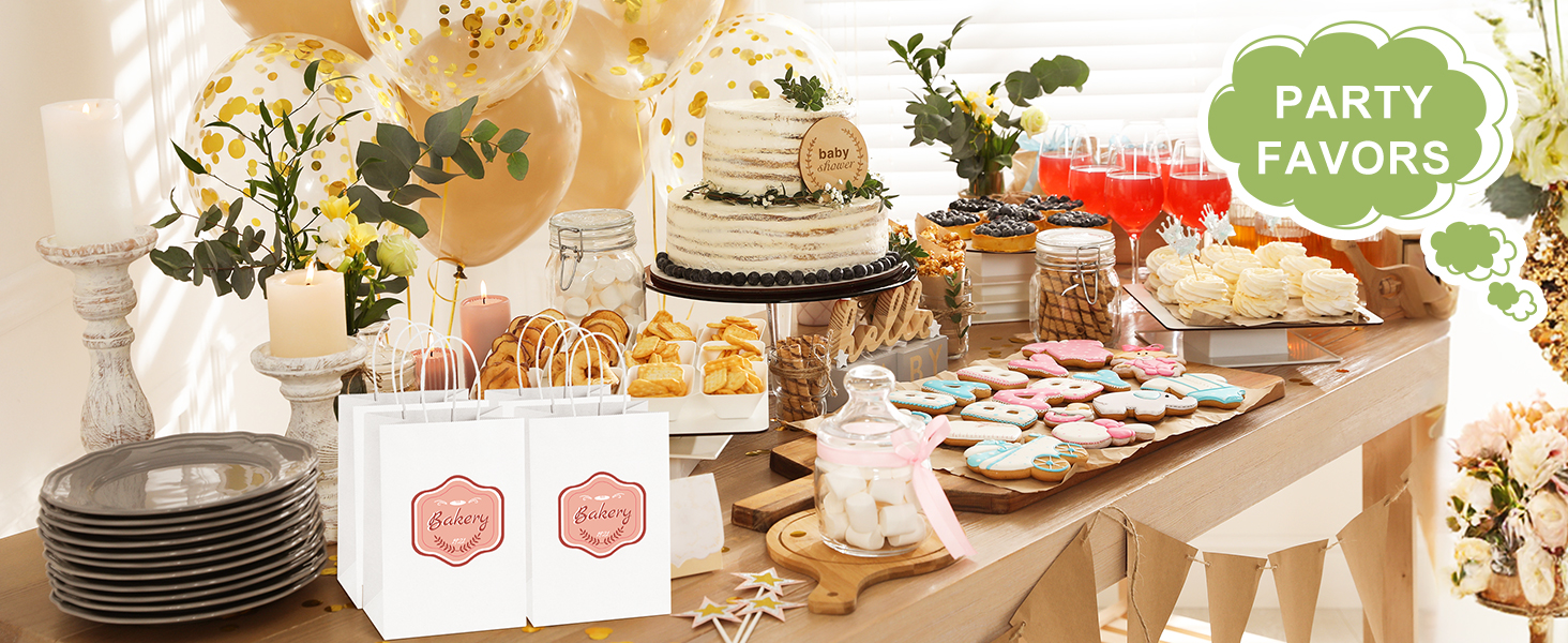 party gift bags white