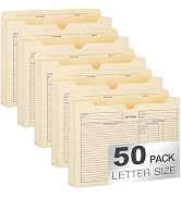 Manila File Jacket,10x12 Inches Job Folders File Jackets,2 Inch Expandable Sides Manila Folders,5...