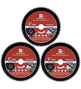 HSS Circular Saw Blade 3inch - BRSCHNITT 3pcs 72T 10mm Bore Cutting Discs for Wood, Copper, Alumi...