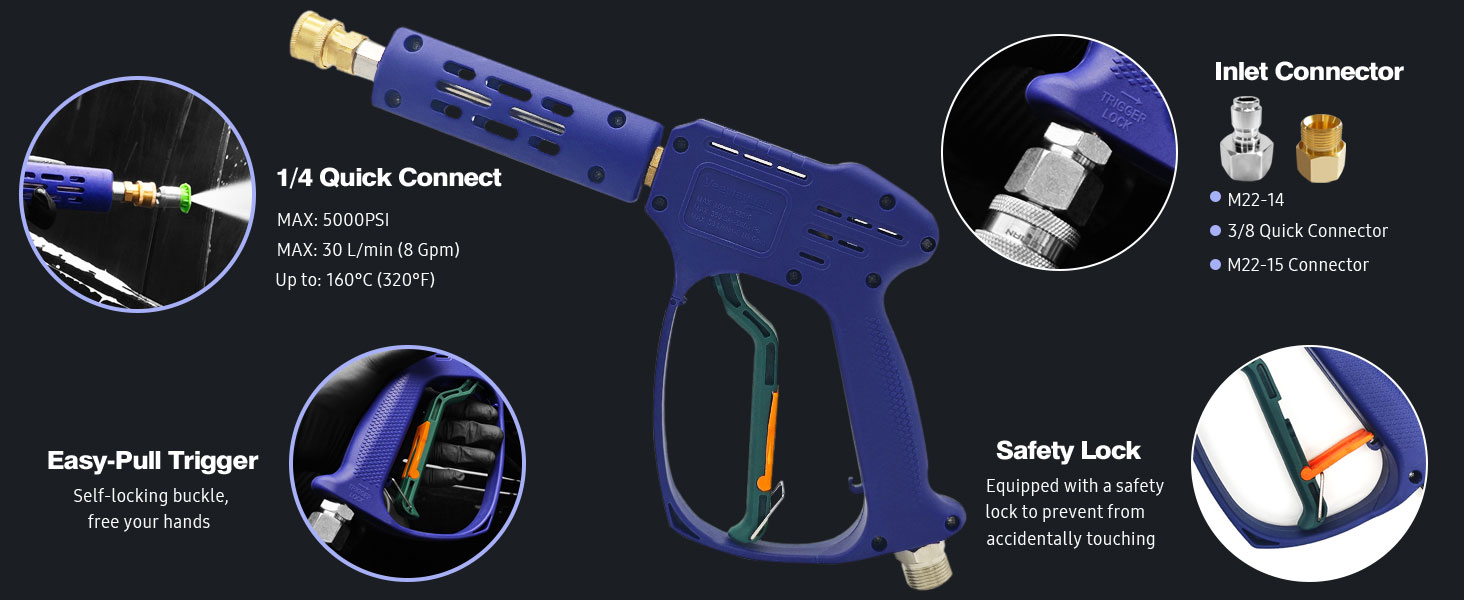 power pressure washer gun wand short foam gun