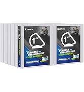 Comix D-Ring Basic View Binder 1 inch 3 Ring Binders, Hold 225 Sheets of 8.5" x 11" Paper, 12 Pac...
