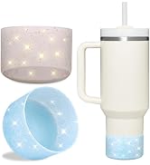 LUCKINEE 2 Pcs Glitter Silicone Boot Base Protector for Stanley Tumbler 20-40oz,and Compatible wi...
