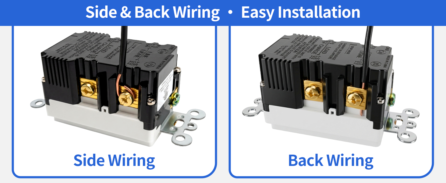 Supports back wiring and side wiring