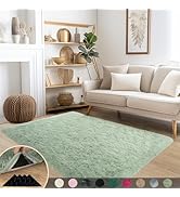 Mugorn Green Rugs for Bedroom, 3x5 Feet Fluffy Area Rugs for Living Room, Soft Shag Kids Rug Smal...