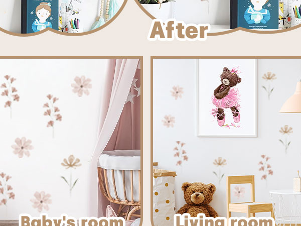 Boho Watercolor Nursery Wall Stickers