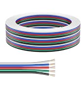 BTF-LIGHTING UL Listed 5 Pin 20AWG Extension Cable,32.8ft/10m Low Voltage 5 Conductor LED Strip L...