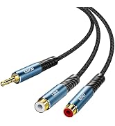 Tisino 3.5 mm TRS to Dual RCA Female Audio Cable (5FT), Headphone Jack to RCA Stereo Audio Adapte...