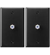 VCE 3GHz Coax Wall Plate UL-Listed, 1-Port Coaxial Cable Wall Plate with Nickel-Plated F-Type Key...