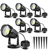 LemonBest Landscape Lights - 5W 110V Outdoor Spotlight - Waterproof IP65-3000K Cool White LED Lan...