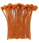 ADIASAI 0.6cm Width #350 Ginger 8 Inch 30 Strands 100% Human Hair Loc Extensions Full Handmade Dr...