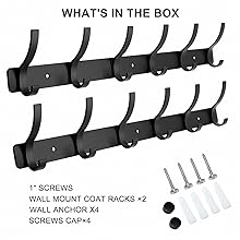 wall coat rack with hooks