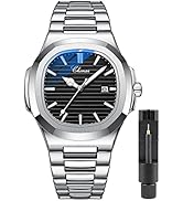 GOSASA Fashion Men Watches Date Business Watch for Men Stainless Steel Luminous Quartz Waterproof...