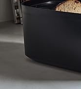 Sonder Los Angeles, Modern Bamboo Fiber (Black) Bread Box for Kitchen Countertop with Reversible ...