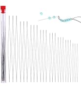 24 Pcs Beading Needles Set Big Eye Collapsible Beading Needles with Storage Tube for Bracelets an...