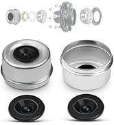 2PCS 2.44" Trailer Axle Wheel Hub Dust Cap Trailer Bearing Dust Cap with 4 Rubber Plugs -Wheel Ce...
