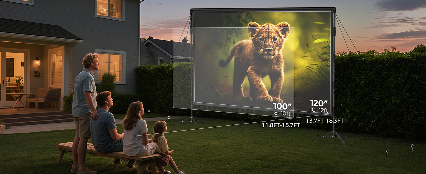 120 inch projector screen outdoor