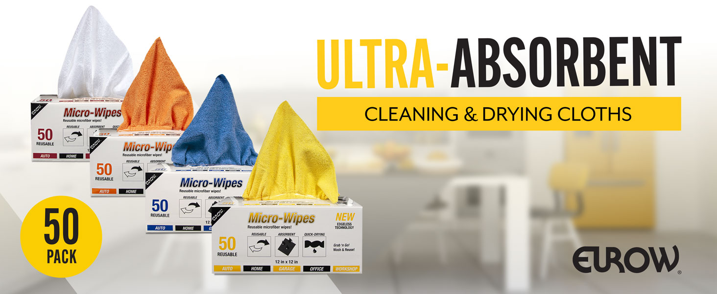 Microfiber Cleaning Drying Cloths Dispenser Box Reusable Streak Scratch Free Absorbent Edgeless