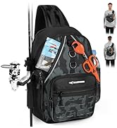 KastKing Karryall Sling Tackle Bag–Fishing Sling Pack,Fishing Backpack With Rod Holder,MOLLE Syst...