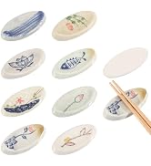 beinkmake 8Pcs Japanese Chopstick Holder Classic Ceramic Chopsticks Stand Rest Oval Shape Table T...