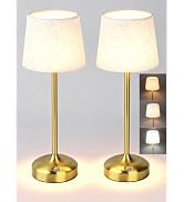 LAVAED Cordless Table Lamps Rechargeable Bedside Lamp 3 Color Temperature Stepless Dimmable, Smal...