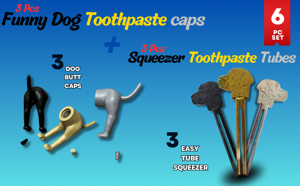 pooping dog toothpaste cap