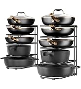 ORDORA 2 Pack Pots and Pans Organizer under Cabinet 13.58" Tall, 5-Tier Pan Organizers inside Cab...