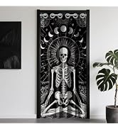 CHGCRAFT Meditation Skull Door Curtain Lunar Phase Doorway Curtain Divination Room Divider Curtai...