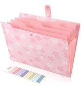SKYDUE Expanding File Folder with 5 Pockets, Accordion File Organizer,Portable Receipt Paper Docu...
