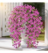 Doxcore Artificial Hanging Flowers for Outdoors, 6PCS Faux Silk Artificial Flowers for Outdoors, ...