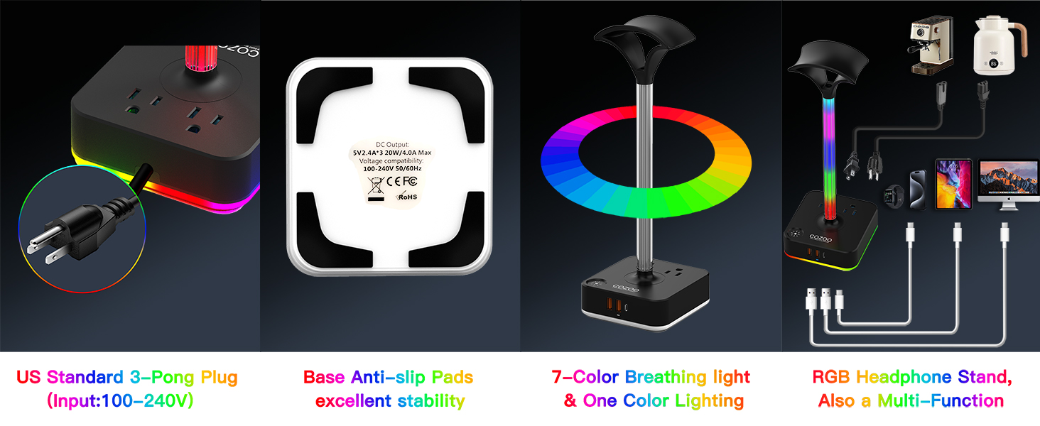 rgb headset stand