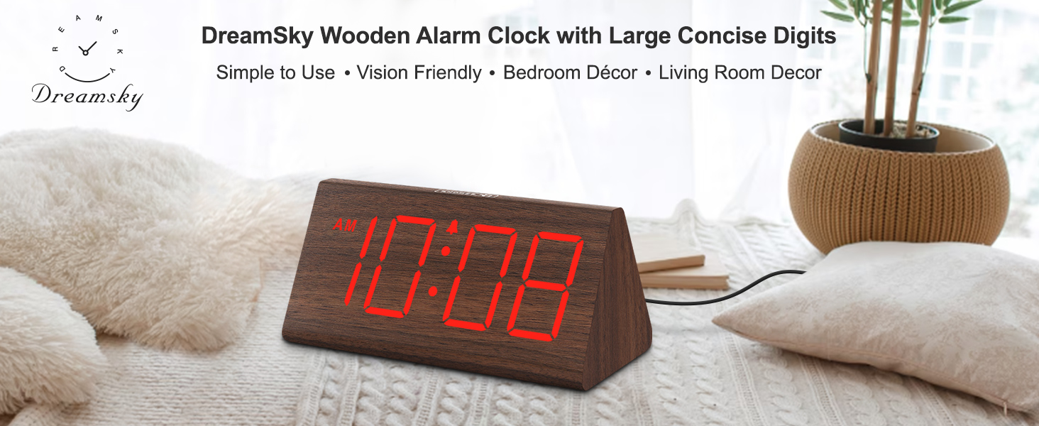 wooden alarm clock