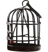 Black Miniature Doll House Birdcage Ornament Model Home Desktop Decor Gift,Mini Miniature Doll Fa...