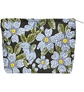 PAZIMIIK Makeup Bag Large Cotton Zipper Pouch for Purse Travel Canvas Make Up Organizer for Women...