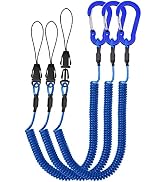 Lix&Rix Coiled Lanyards with Carabiner, Ring and Quick Release Detachable Buckle for Fishing Equi...