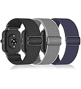 3 Pack Stretchy Nylon Watch Bands Compatible with Amazfit GTS/GTS 2/GTS 2e/GTS 2 mini/GTS 3/GTS 4...