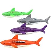 ZHFUYS Diving Pool Toy Underwater Swimming Throwing Diving Torpedo Shark,4 Pack