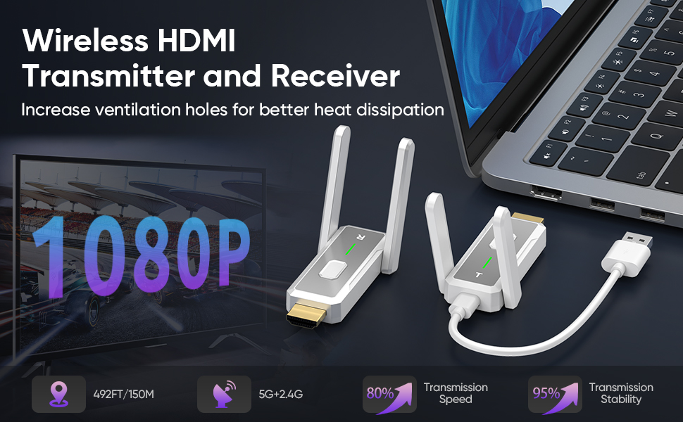 wireless hdmi 1080P