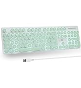 iTastatur Typewriter Keyboard 104-key Punk Gaming Retro Keyboard LED White Backlit Cute Keyboard ...