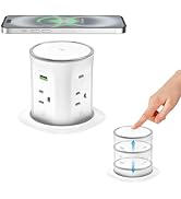 Motorized Pop Up Outlet,2 PD 45W USB C Charging Station, 3.15 in Hole Desktop Power Grommet Elect...