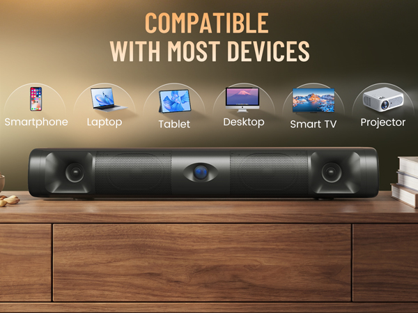 Sound Bar for Smart TV with Deep Bass & Crystal Dialogue
