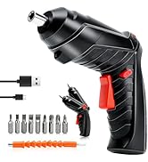 Electric Screwdriver Goldsea 4.2V Cordless Screwdriver 3.5N.m 1300mAh Type-C Charging 10pcs Screw...