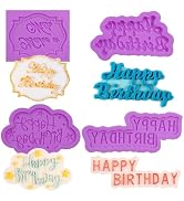 Happy Birthday Silicone Fondant Molds Birthday Alphabet Chocolate Baking Molds for Birthday Party...