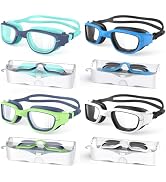Zeligerstar Kids Swim Goggles, 4 Pack Swimming Goggles for Kids 6-14, Anti-Fog UV Protection Pool...