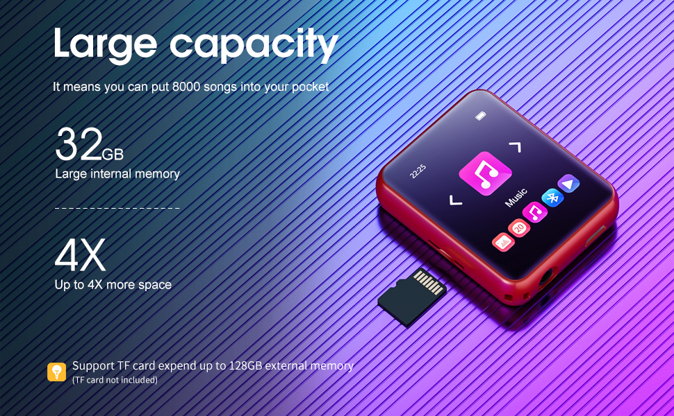 32GB Bluetooth5.0 mp3 player