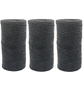 Quotidian 1000 Feet (c. 333 Yards) 2mm 3 ply Black Jute Twine String Rolls for Artworks and Craft...
