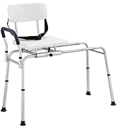 VEVOR Sliding Tub Transfer Bench, Height Adjustable Bathtub Transfer Bench with Cut-Out Seat, Rev...