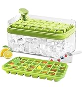 Ice Cube Tray with Lid and Bin,64 pcs Ice Cubes Molds for Freezer,Easy Release Ice maker Trays Wi...