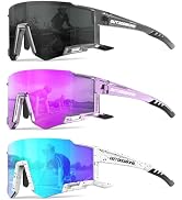 OUTDOORKING 3 PACK Kids Sunglasses Boys Girls Baseball Sunglasses Youth 4-14, Softball Cycling Po...