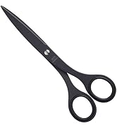 ALLEX Black Scissors for Office All Metal Japanese Stainless Steel, Non-Sticking Fluorine Coated ...