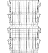 SANNO Stackable Baskets, Pantry Storage and Organization Chest Freezer Bins Stackable Potato and ...
